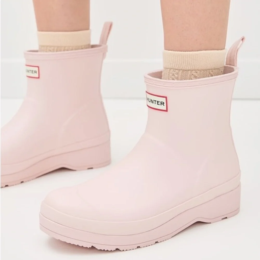 Hunter Play Boots Waterproof Azalea Pink Ankle Rain Boot Size US‎ 12 UK 10